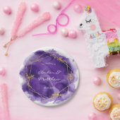 Lila Lavendel- und Goldwasser-Hochzeit Pappteller (Party)