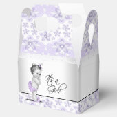 Lila Lavendel und graue Babydusche Geschenkschachtel (Geöffnet)