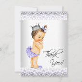 Lila Lavendel und Graue Babydusche Vielen Dank Dankeskarte (Vorderseite)