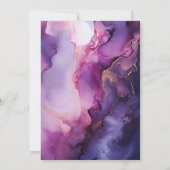 Lila, Lavendel und Rose Gold Ink Hochzeit Einladung (Rückseite)