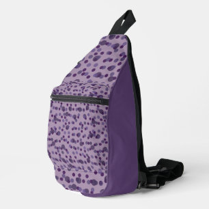 lila, lavendel und traubenfarbene Punkte Crossbody Bag