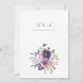 Lila Lavendel- und Violettblumenhochzeit 2 Einladung (Rückseite)
