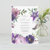 Lila Lavendel- und Violettblütenaufenthalt Einladung (Stehend Vorderseite)