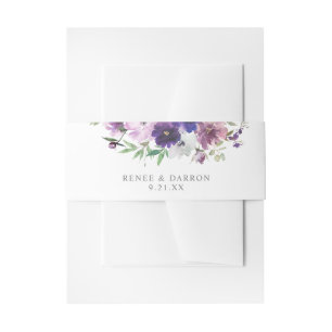 Lila Lavendel und Violettfloral 3 Einladungsbanderole