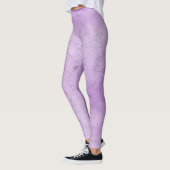 Lila Lavendel verblasste Ruhm strichende Frauen Leggings (Links)