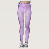 Lila Lavendel verblasste Ruhm strichende Frauen Leggings (Vorderseite)