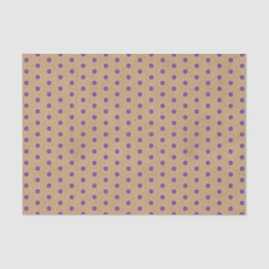 Lila Lavendel Violet Dots Imitate Rustikale Kraft Seidenpapier (Vorderseite)