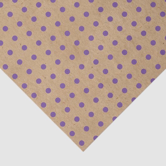 Lila Lavendel Violet Dots Imitate Rustikale Kraft Seidenpapier (Ausschnitt)