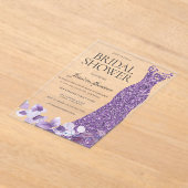 Lila Lavendel Violet Dress Brautparty Acryleinladungen (Ablage )