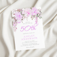 Lila Lavendel Violet Floral 50. Geburtstagsparty