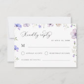 Lila Lavendel Violet Frühlingsblütenhochzeit RSVP Karte (Vorderseite)