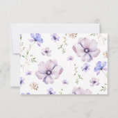 Lila Lavendel Violet Frühlingsblütenhochzeit RSVP Karte (Rückseite)
