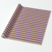 Lila Lavendel Violet Lines Imitate Rustikale Kraft Geschenkpapier (Ungerollt)