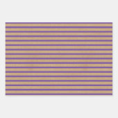 Lila Lavendel Violet Lines Imitate Rustikale Kraft Geschenkpapier Set (Vorderseite)