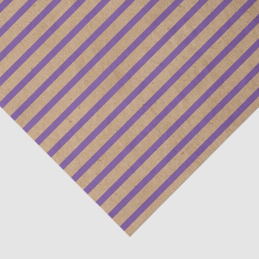 Lila Lavendel Violet Lines Imitate Rustikale Kraft Seidenpapier (Ausschnitt)