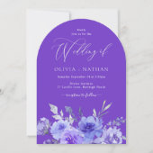 Lila Lavendel-Violett-Hochzeit Einladung (Vorderseite)