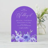 Lila Lavendel-Violett-Hochzeit Einladung (Stehend Vorderseite)