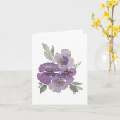 Lila Lavendel violette Blume grüne Blätter Karte (Gelbe Blume)