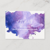 Lila Lavendel-Wasserfarben Danke Rabattkarte (Rückseite)