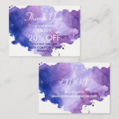 Lila Lavendel-Wasserfarben Danke Rabattkarte (Vorne/Hinten)