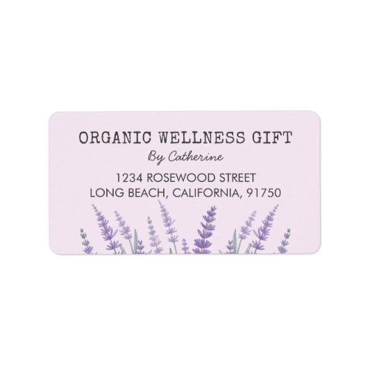 Lila Lavendel Wasserfarben Rücksendeadresse Adressaufkleber (Vorne)