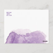 Lila Lavendel-Wasserfarbenhochzeit Das Datum speic Postkarte (Rückseite)