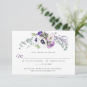 Lila Lavendel Weiße Blume | RSVP Karte (Stehend Vorderseite)