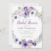 Lila Lavendel Weiße Brautparty | Einladung (Vorderseite)