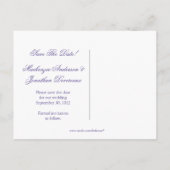 Lila Lavendel Weiße Flora Save the Date Ankündigungspostkarte (Rückseite)