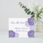Lila Lavendel Weiße Flora Save the Date Ankündigungspostkarte (Stehend Vorderseite)