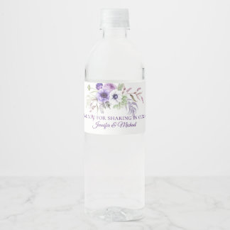 Lila Lavendel Weiße Gastgeschenke Hochzeiten | Wasserflaschenetikett