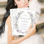 Lila Lavendel Wildblume Hochzeit Einladung