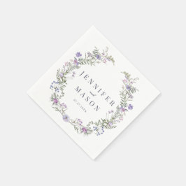 Lila Lavendel Wildblume Hochzeit Papier Napkins Serviette
