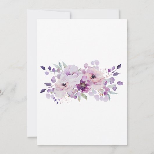 Lila Lavendel-Wildblumen Brautparty Einladung (Rückseite)