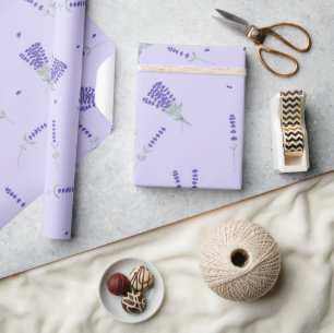 Lila Lavendel Wildblumen Floral Botanisch Geschenkpapier