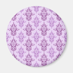 Lila Lavendel zweifarbig Damast Magnet
