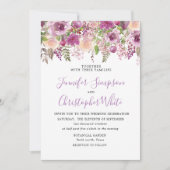 Lila Lavendelbläschen Einladung (Vorderseite)