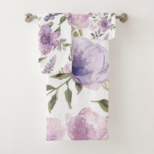 Lila-lavendelblüten-Aquarell-Botanik