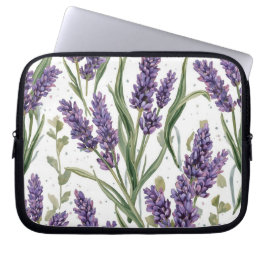 Lila Lavendelblüten Aquarell Botanisch Laptopschutzhülle