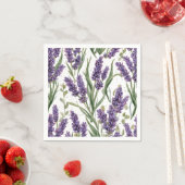 Lila Lavendelblüten Aquarell Botanisch Serviette (Beispiel)