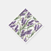Lila Lavendelblüten Aquarell Botanisch Serviette (Ecke)