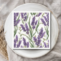 Lila Lavendelblüten Aquarell Botanisch