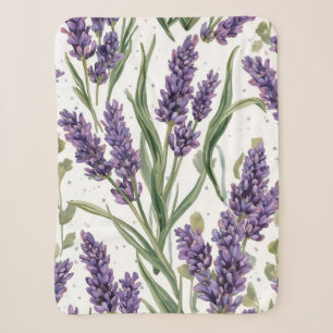 Lila Lavendelblüten Aquarell Botanisch Sherpadecke