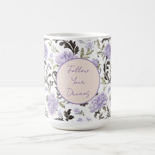 Lila Lavendelblüten Kaffeetasse (Mittel)