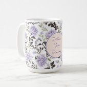 Lila Lavendelblüten Kaffeetasse (Vorderseite Links)