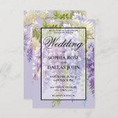 Lila Lavendelblütenhochzeit Einladung (Vorne/Hinten)