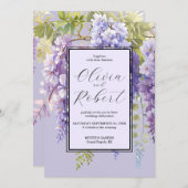 Lila Lavendelblütenhochzeit Einladung (Vorne/Hinten)