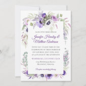Lila Lavendelblütenhochzeit | Einladung (Vorderseite)