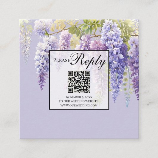 Lila Lavendelblütenweide QR-Kodierung Begleitkarte (Vorderseite)