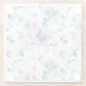 Lila Lavendelcreme-Blume Glasuntersetzer (Rückseite)